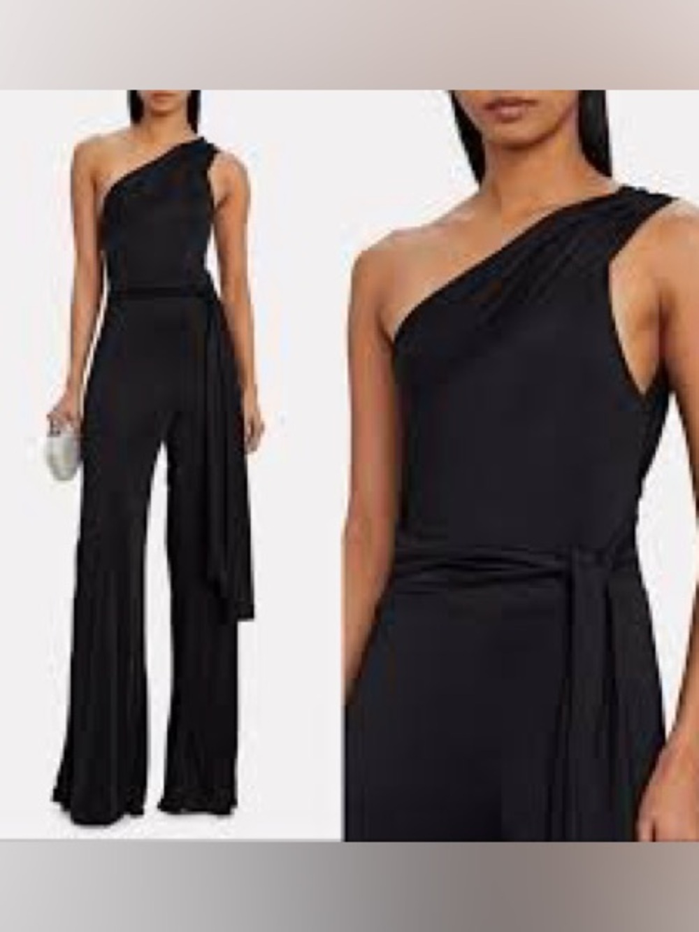ALEXIS Parsons Wide Leg One Shoulder Jumpsuit - Black